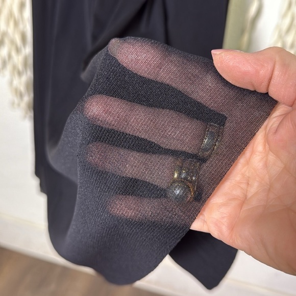 Y2K Vivienne Tam Black Mesh Below Knee Strappy Back Dress Waist Detail 1/small - Picture 12 of 12